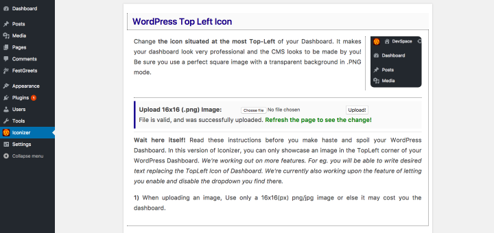 Wordpress Top Left Logo